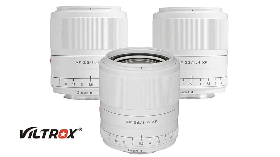 Три белых объектива Viltrox 23/33/56mm F1.4 лимитированной серии для X-mount
