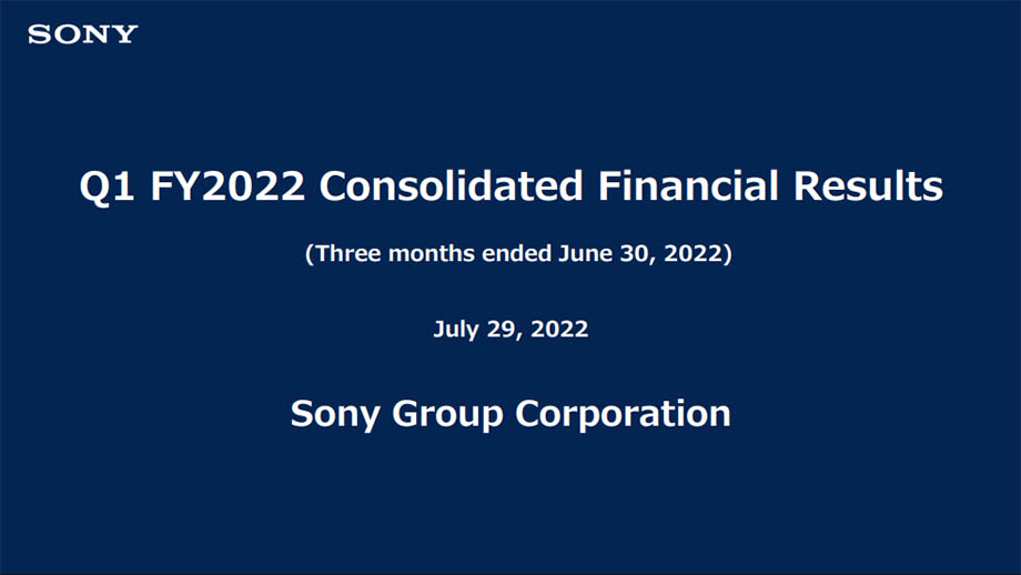 Финансовый отчет Sony за I квартал 2022 года